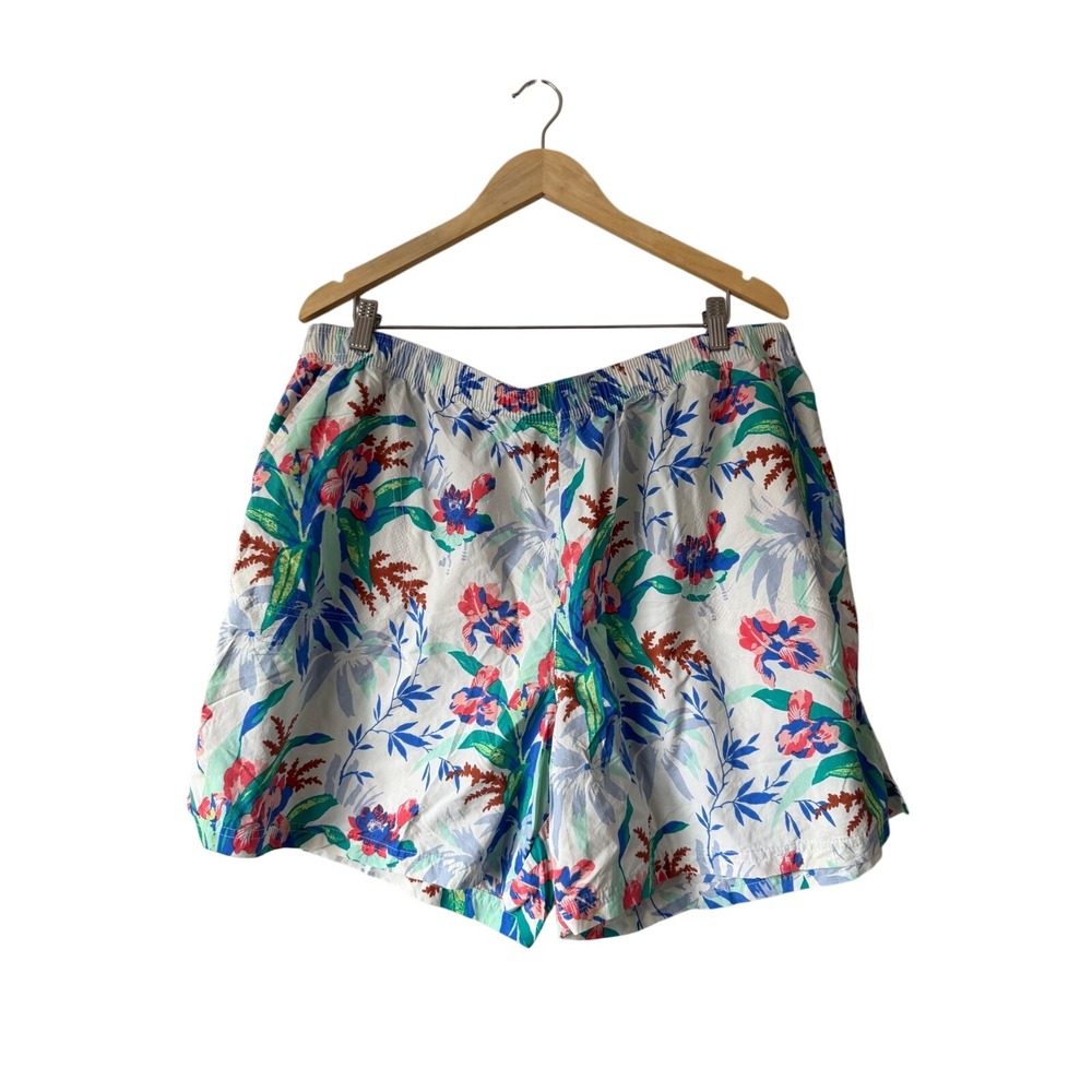Columbia Sportswear Floral Tropical Print Shorts Womens 2X Multicolor Elastic‎